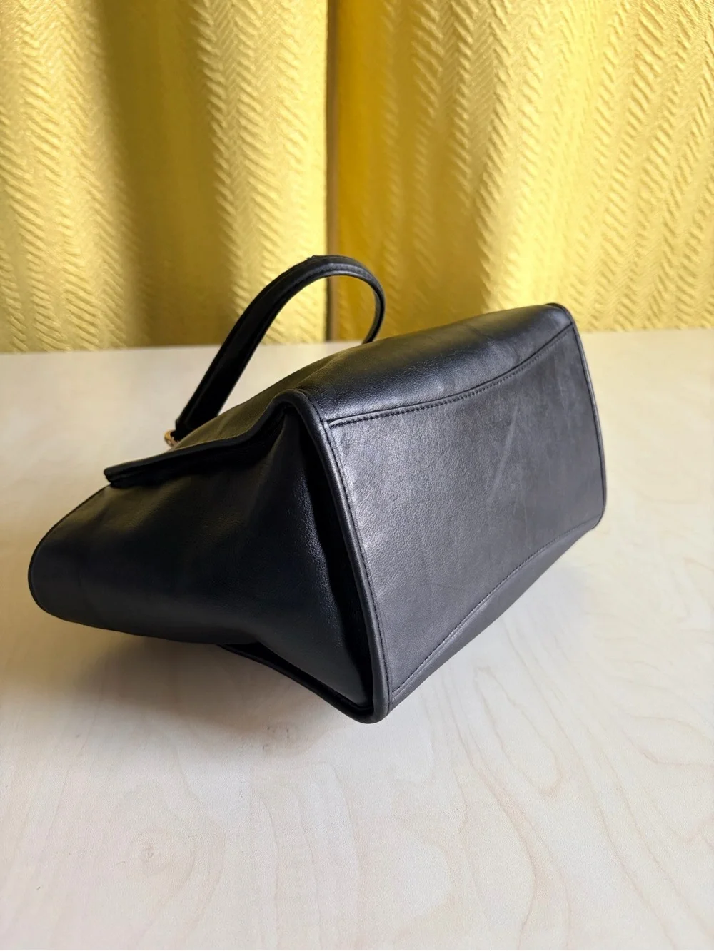 Coach Black Leather Mini Carryall Tote with Gold Toned Hardware